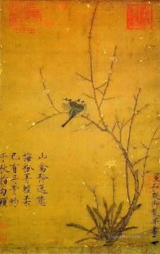  ciruela Obras - ciruela y pájaros tinta china antigua